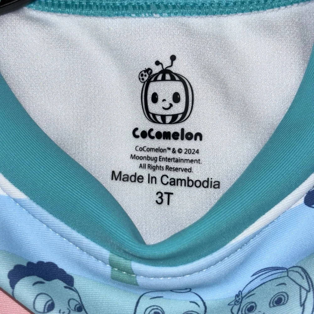 Cocomelon 2-piece Long‎ Sleeve Rashguard swimsuit Swim lessons UPF 50+  3T